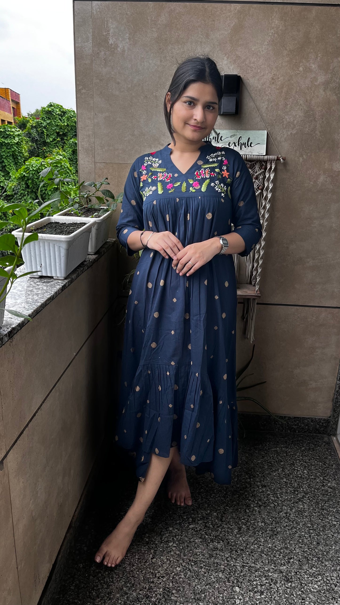 Alia high Low pattern dress