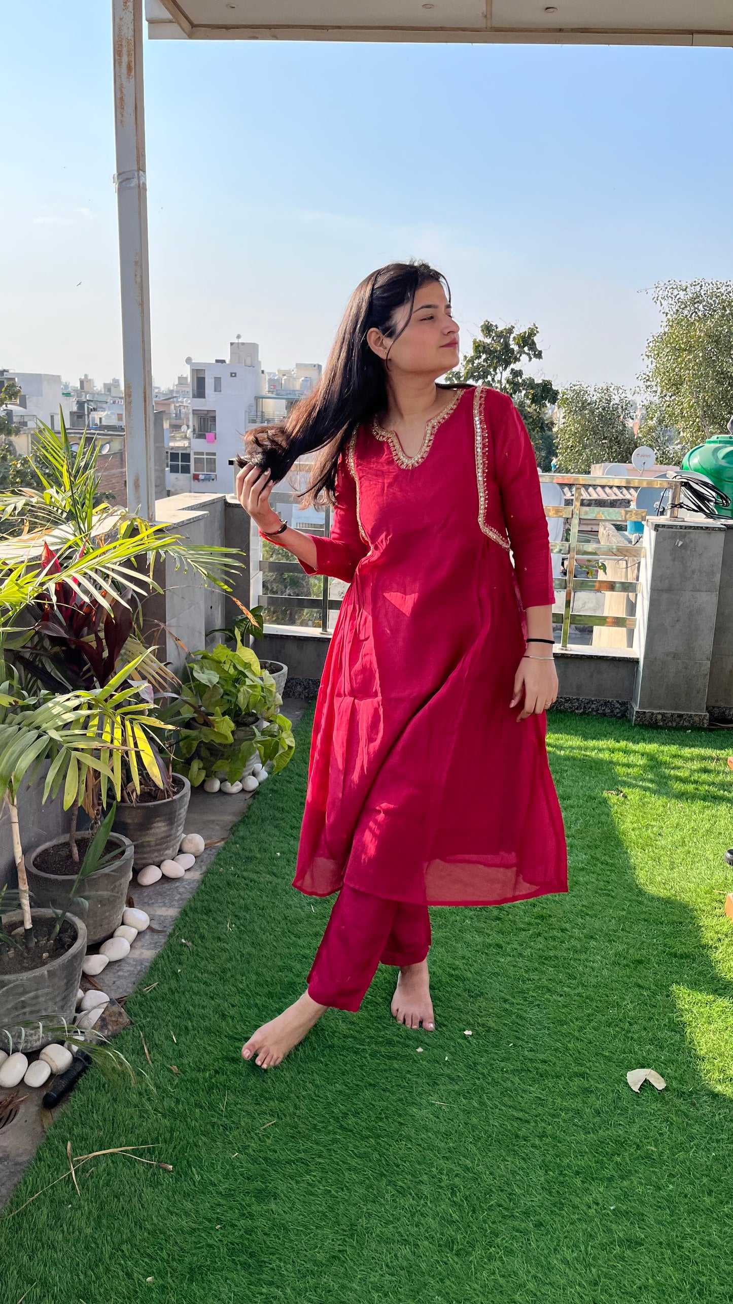 Aparna mul chanderi coord set