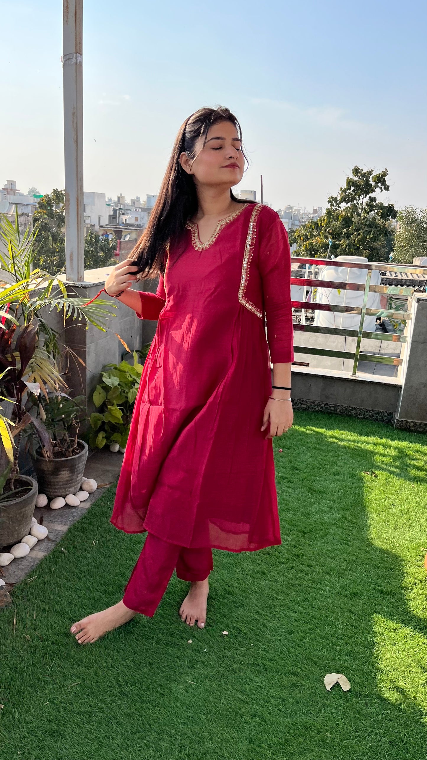 Aparna mul chanderi coord set