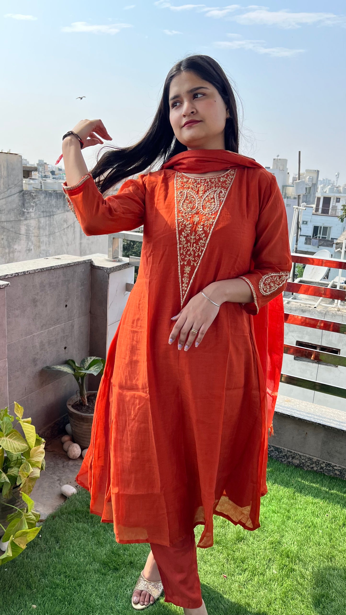 Aaroshi Mul Chanderi Set