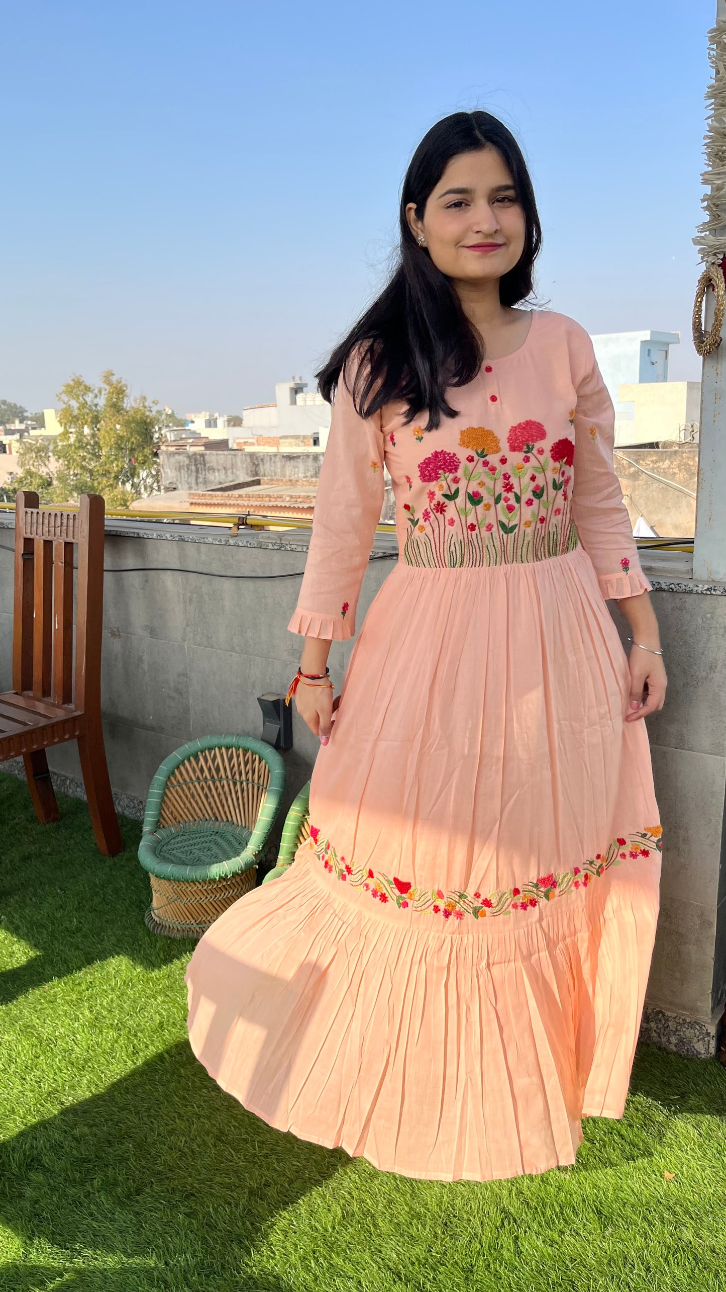 Juhi mul mul gown