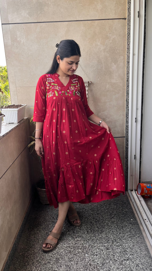 Alia high Low pattern dress