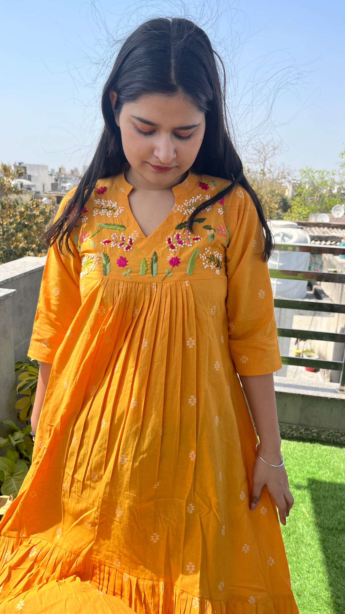 Alia high Low pattern dress