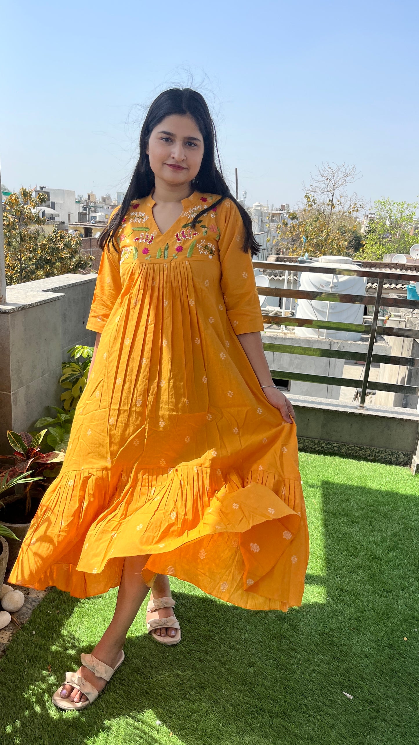Alia high Low pattern dress