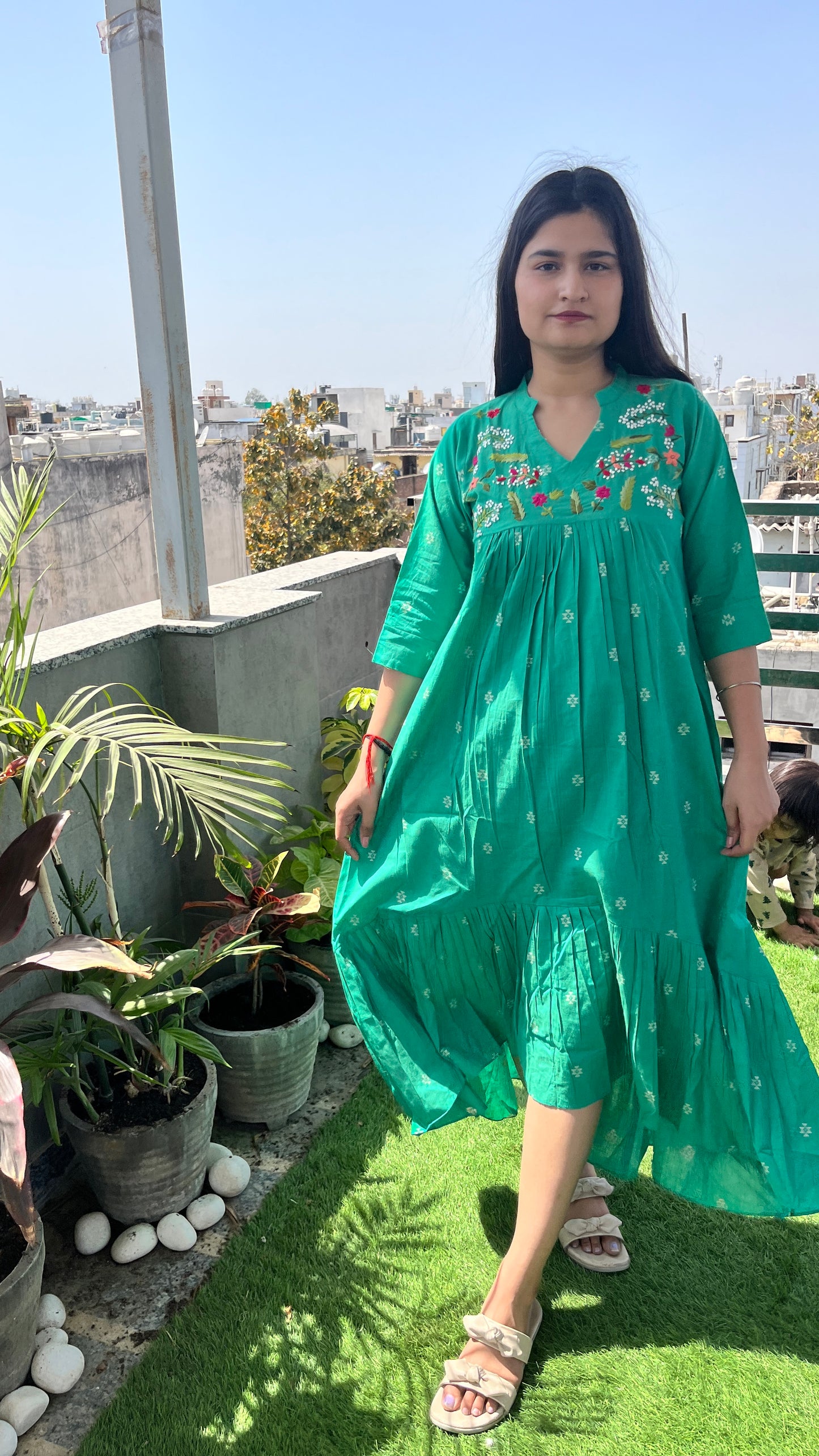 Alia high Low pattern dress