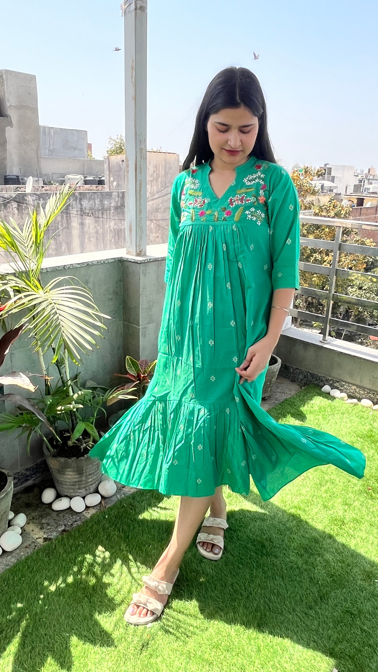 Alia high Low pattern dress