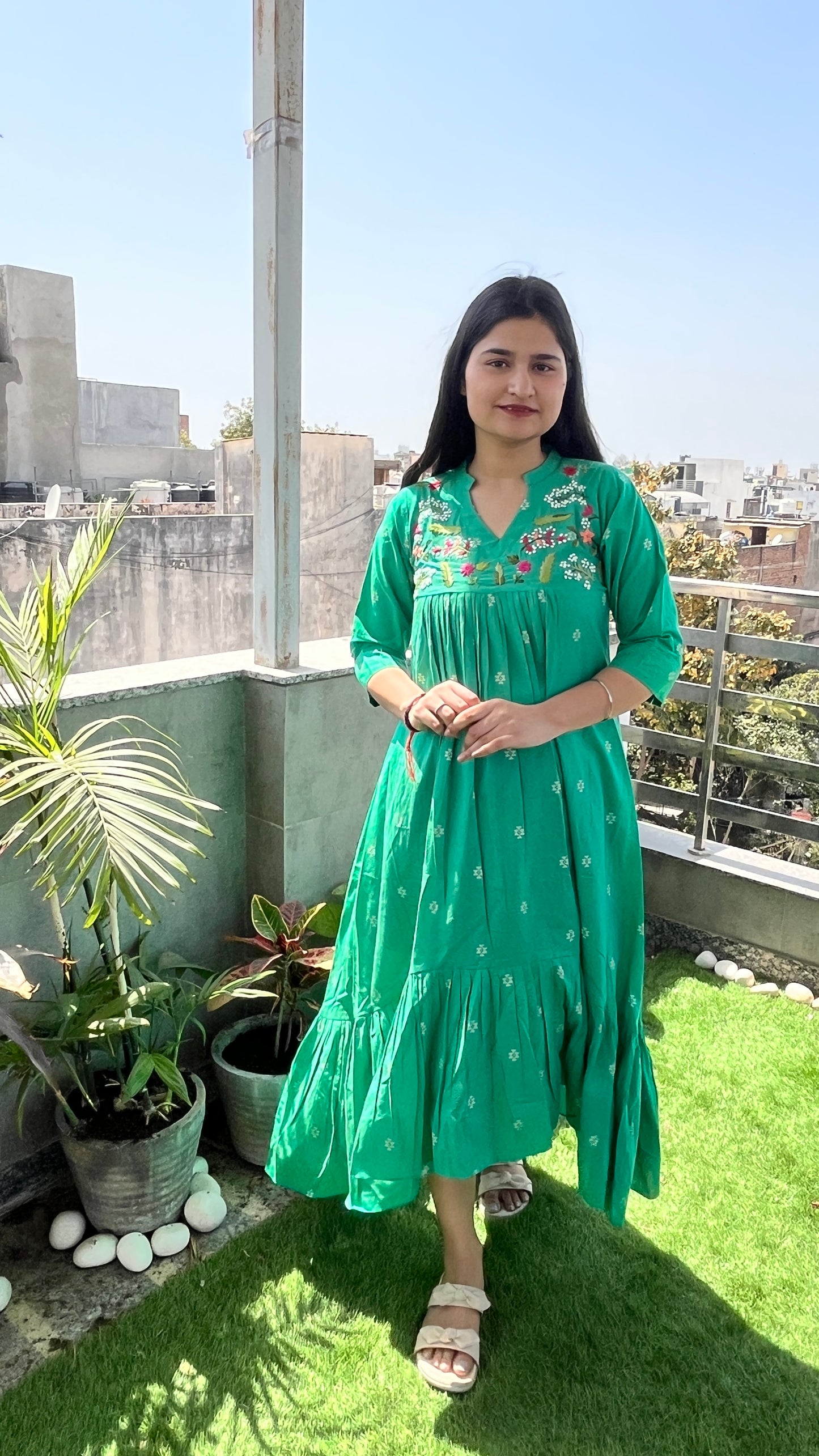 Alia high Low pattern dress