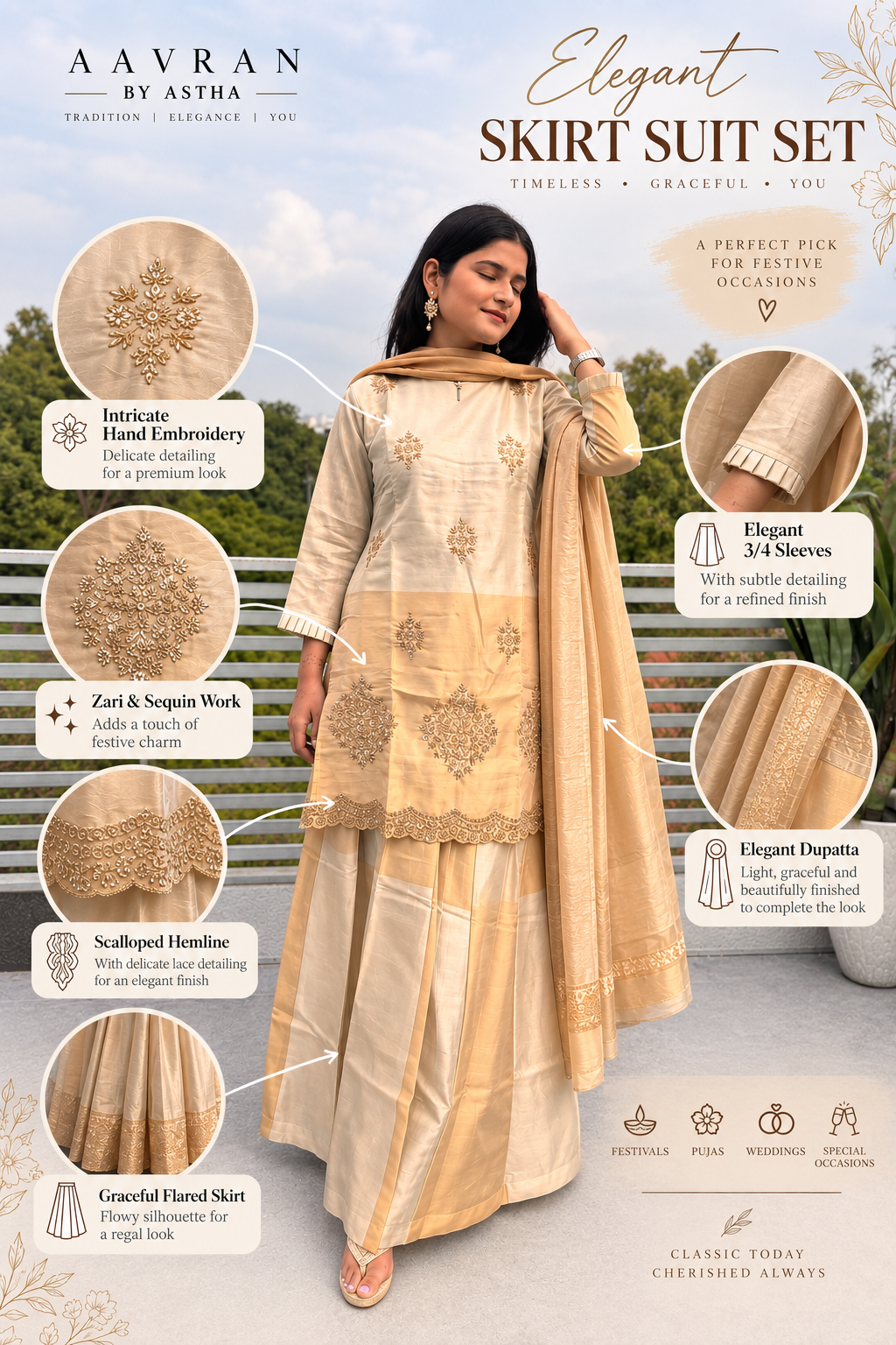Chahat: Premium feature Kanjivaram top and bottom set