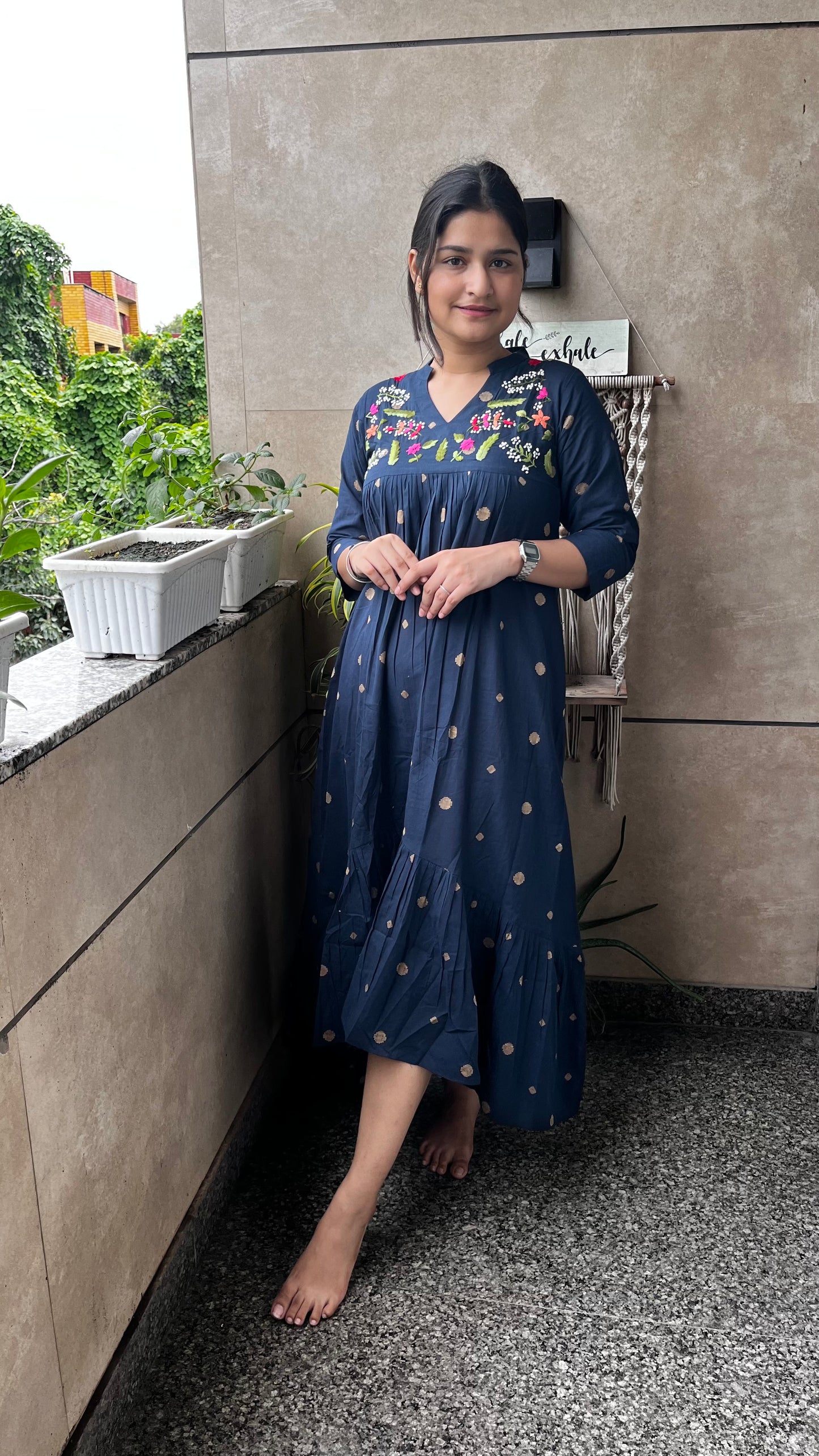 Alia high Low pattern dress