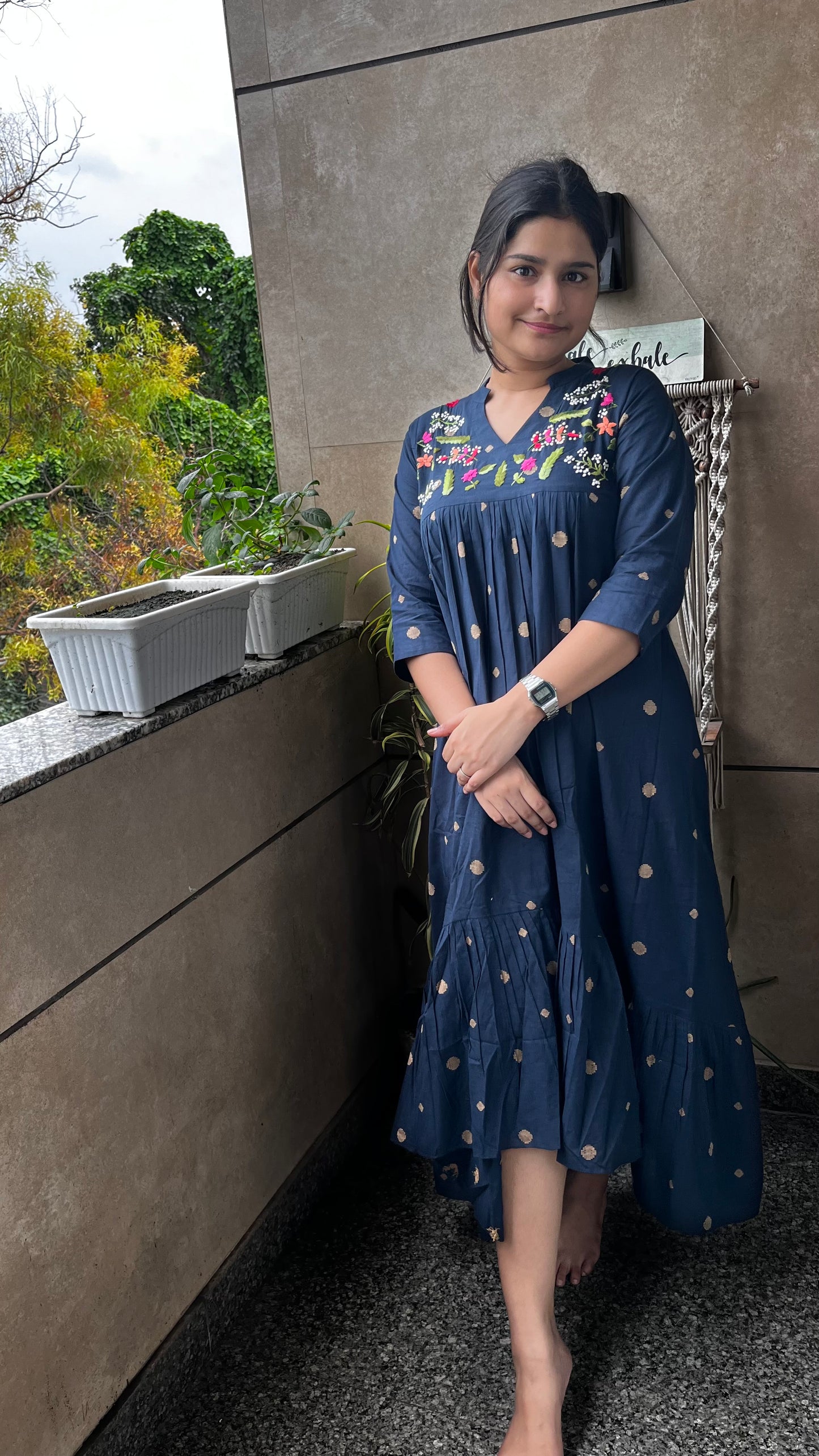 Alia high Low pattern dress