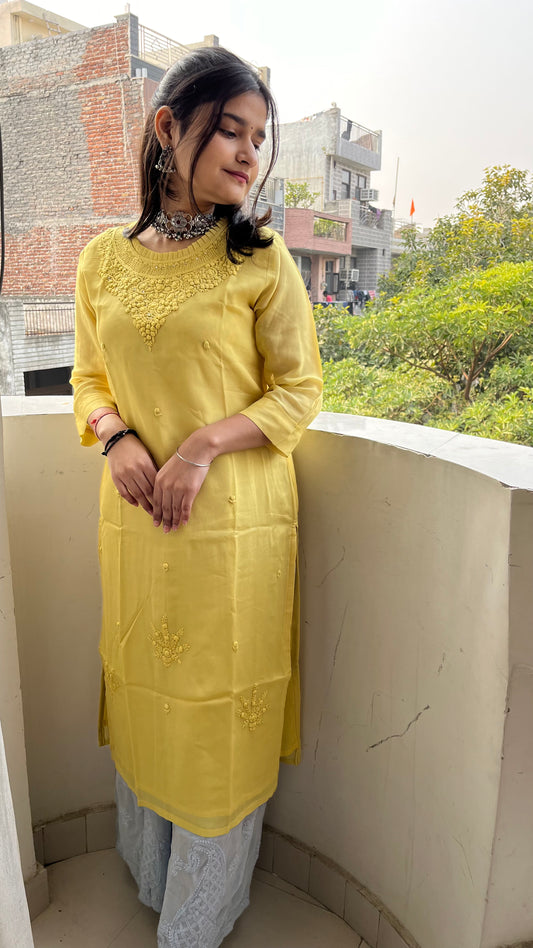 Pure Crepe Chikankari Kurta